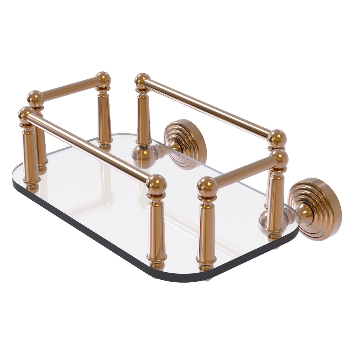 Allied Brass WP-GT-5-BBR Waverly Place Brushed Bronze Wall-Mounted Glass Guest Towel Tray