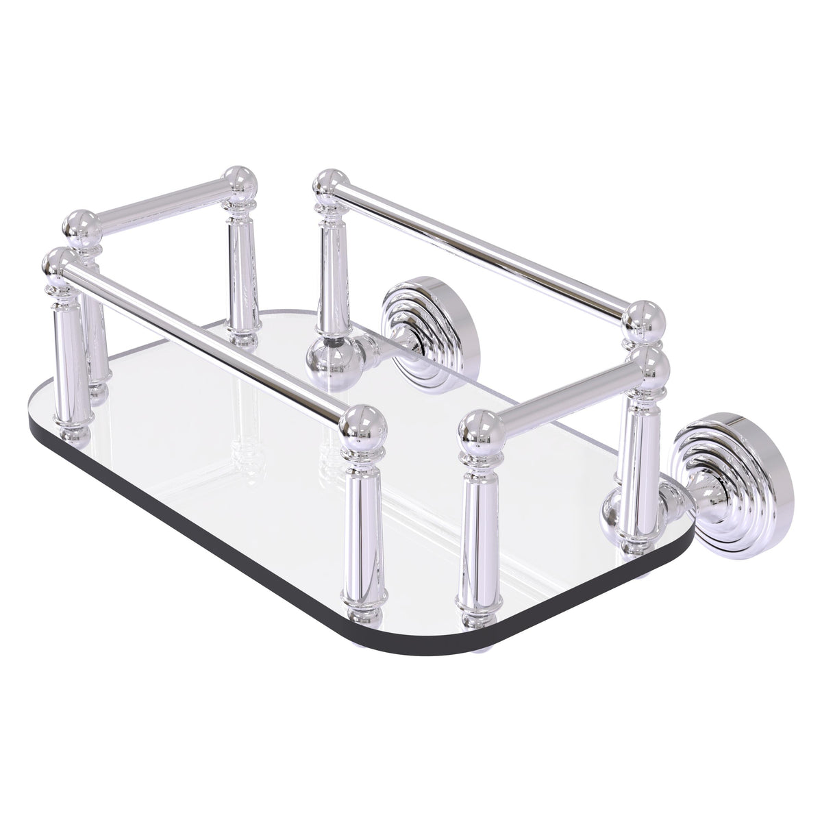 Allied Brass WP-GT-5-PC Waverly Place Polished Chrome Wall-Mounted Glass Guest Towel Tray