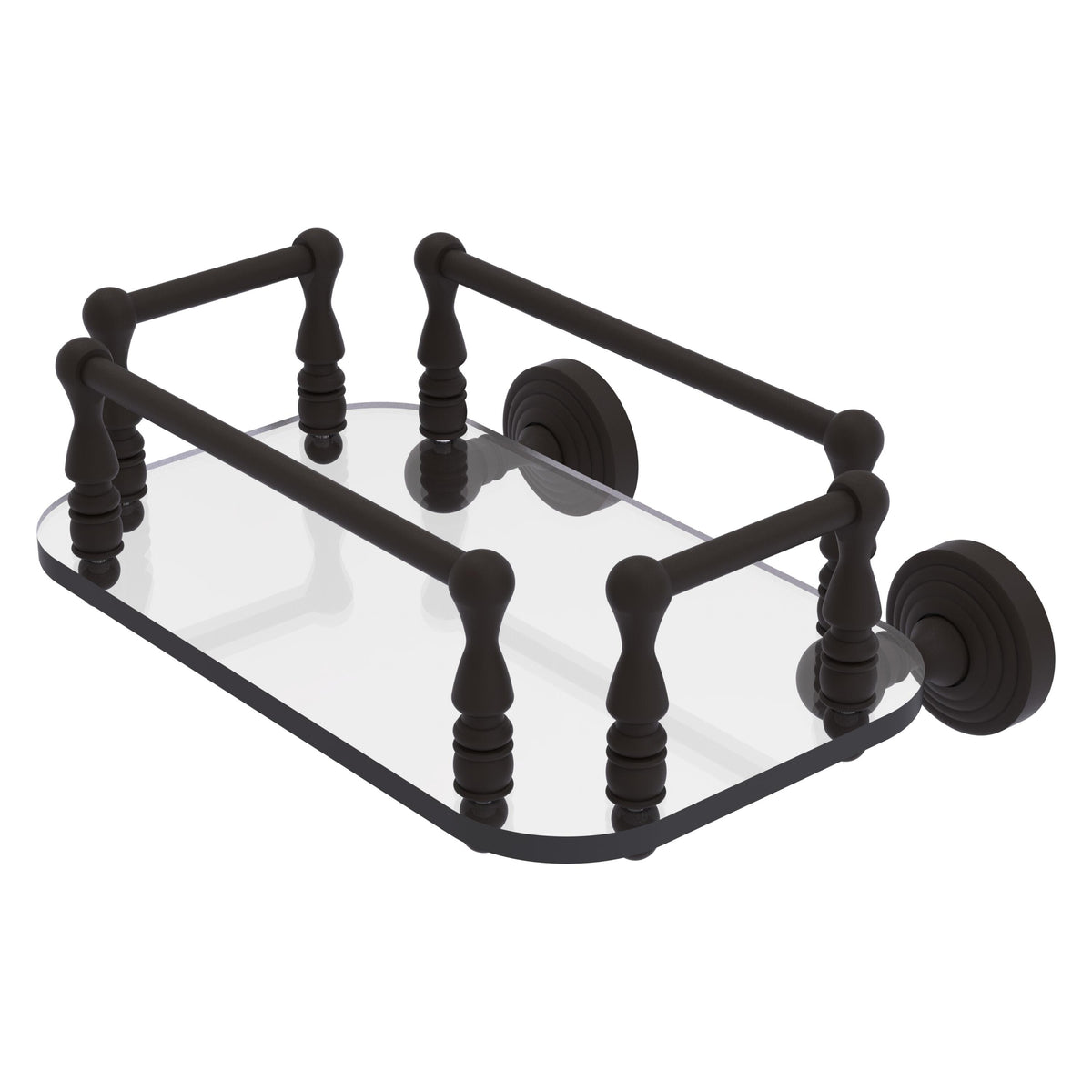 Allied Brass WP-GT-6-ORB Waverly Place Oil Rubbed Bronze Wall-Mounted Glass Guest Towel Tray