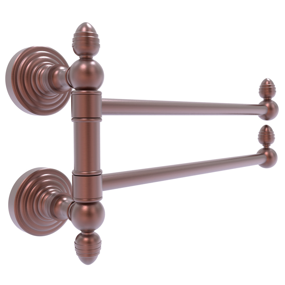 Allied Brass WP-GTB-2-CA Waverly Place 2-Swing Arm Antique Copper Towel Rail