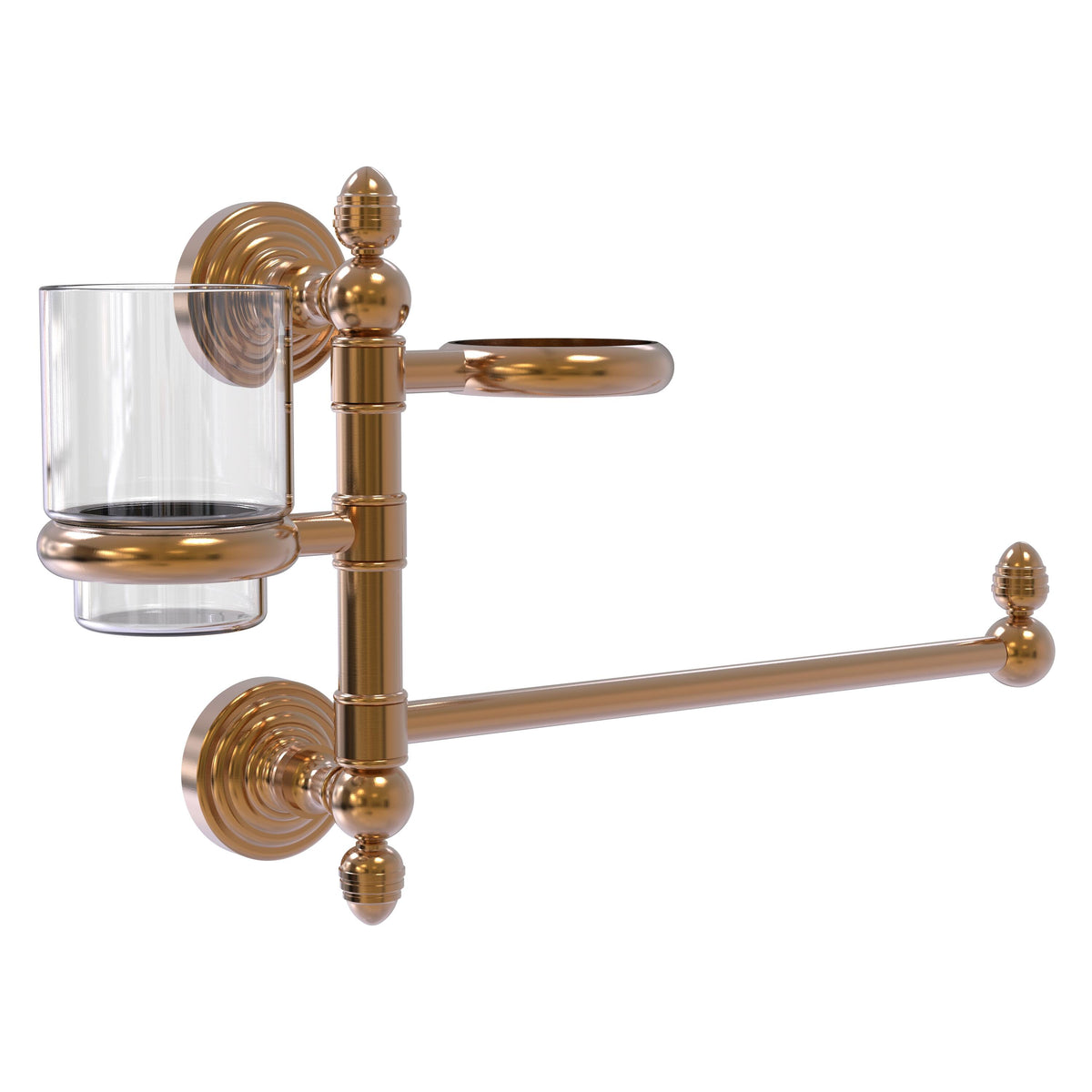 Allied Brass WP-GTBD-1-BBR Waverly Place Brushed Bronze Hair Dryer Holder and Organizer