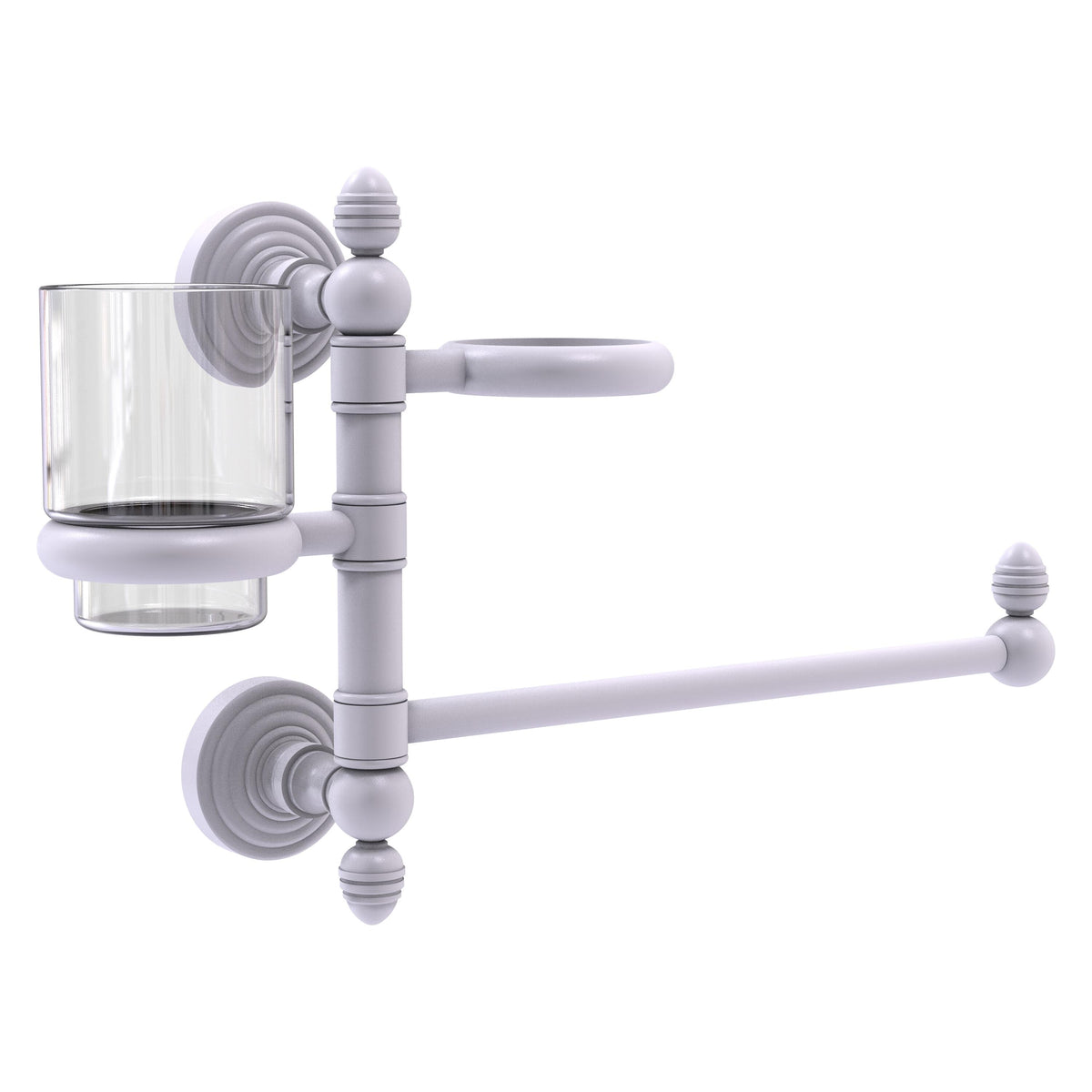 Allied Brass WP-GTBD-1-WHM Waverly Place Matte White Hair Dryer Holder and Organizer