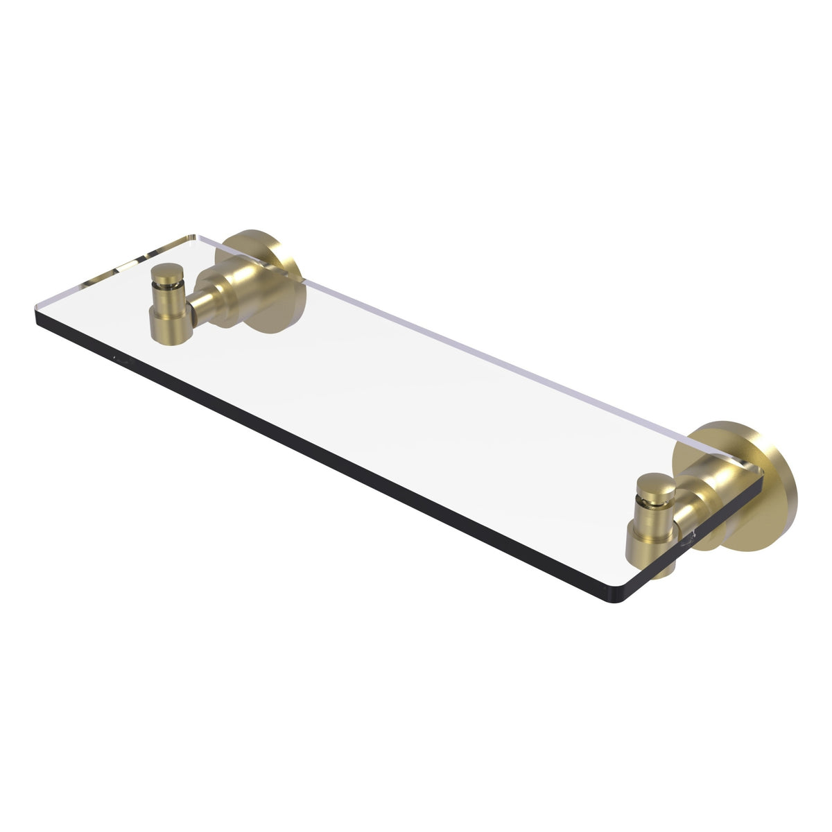Allied Brass WS-1/16-SBR Washington Square 16" Satin Brass Glass Vanity Shelf