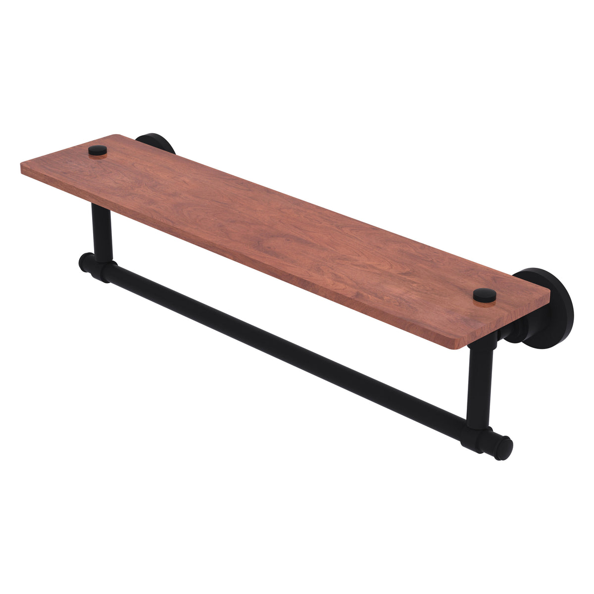 Allied Brass WS-1TB-22-IRW-BKM Washington Square 22" Matte Black Solid IPE Ironwood Shelf