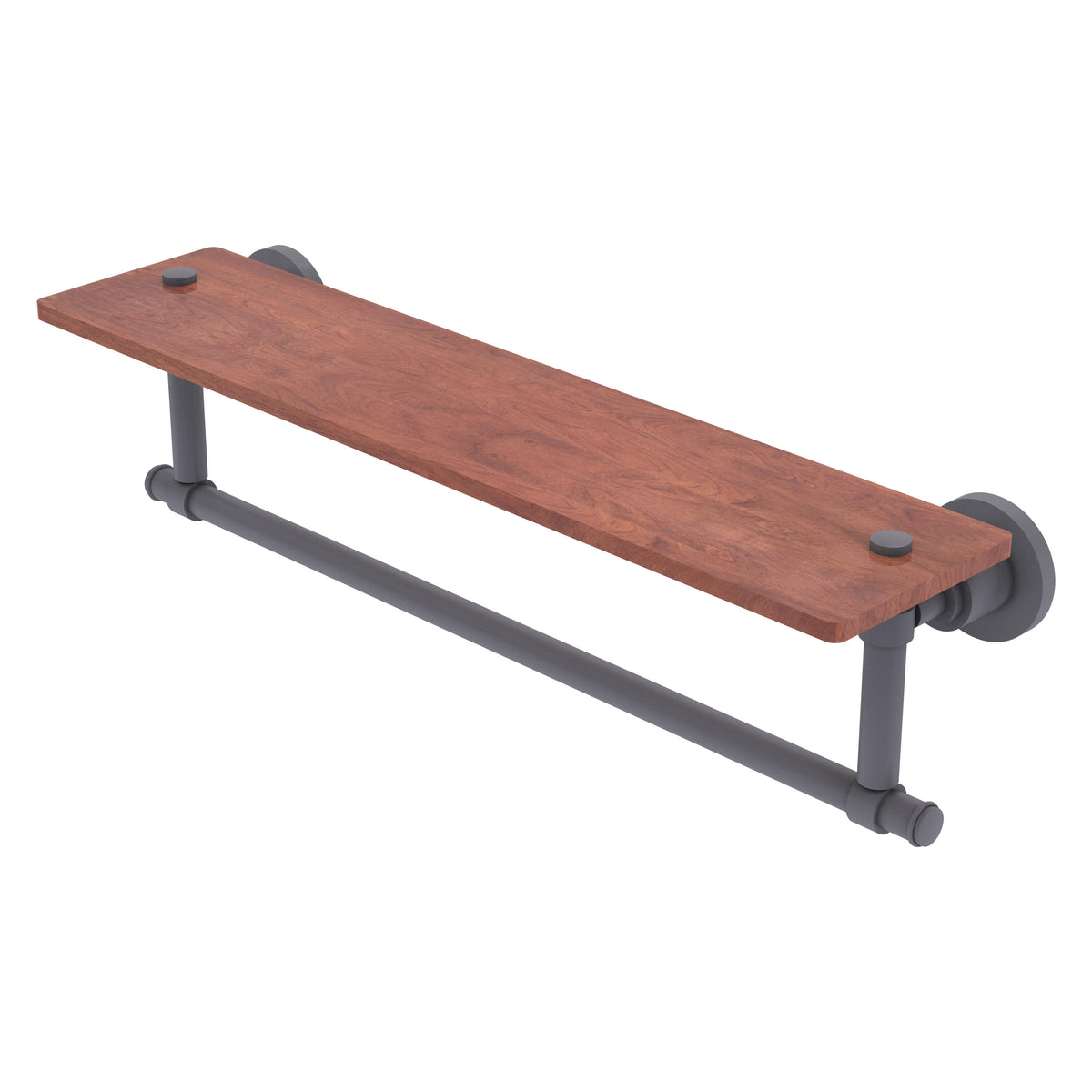 Allied Brass WS-1TB-22-IRW-GYM Washington Square 22" Matte Gray Solid IPE Ironwood Shelf