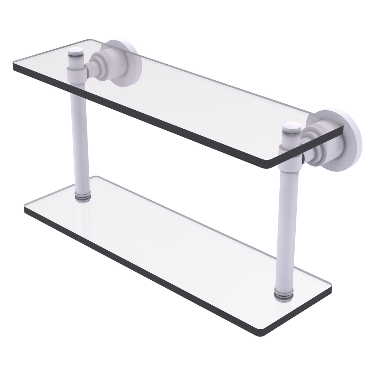 Allied Brass WS-2/16-WHM Washington Square 16" 2-Tierred Matte White Glass Shelf
