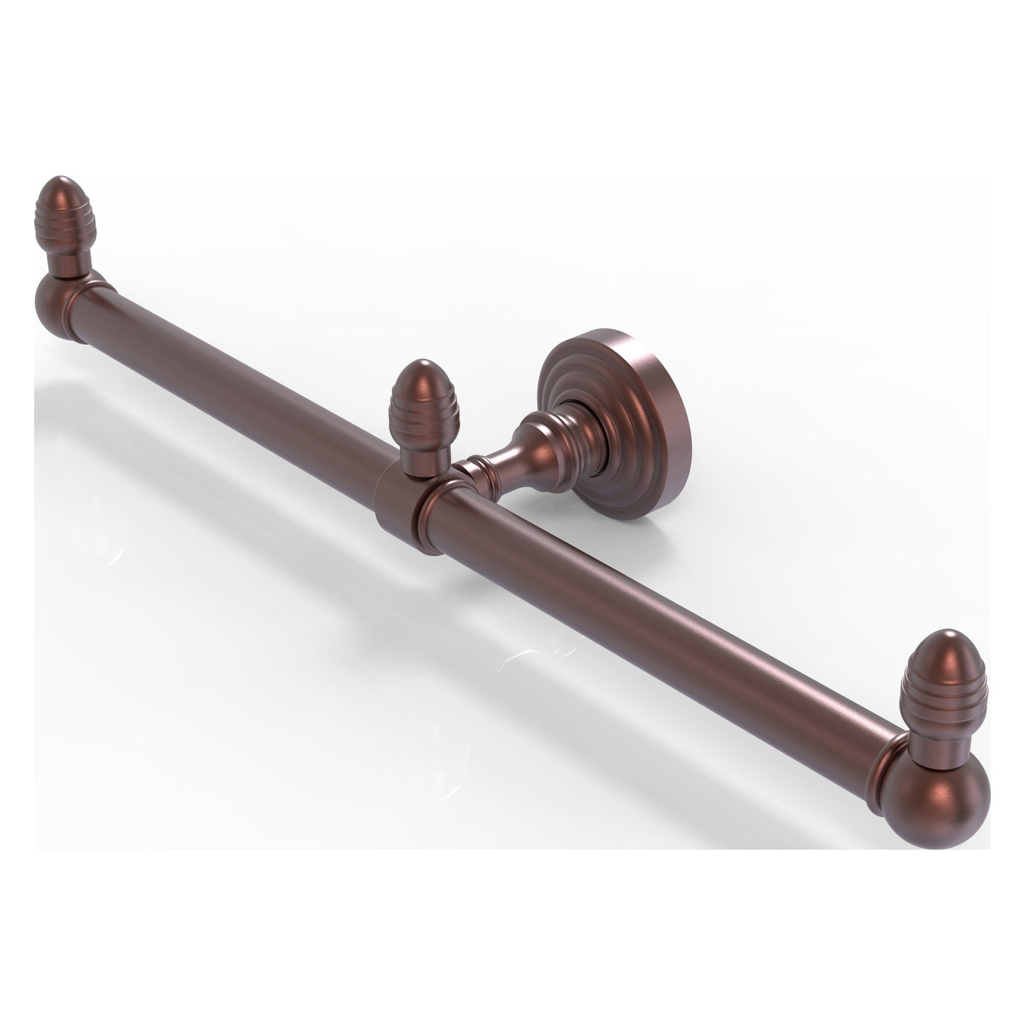 Allied Brass Waverly Place 15.5" x 3.5" Antique Copper Solid Brass 2-Arm Guest Towel Holder