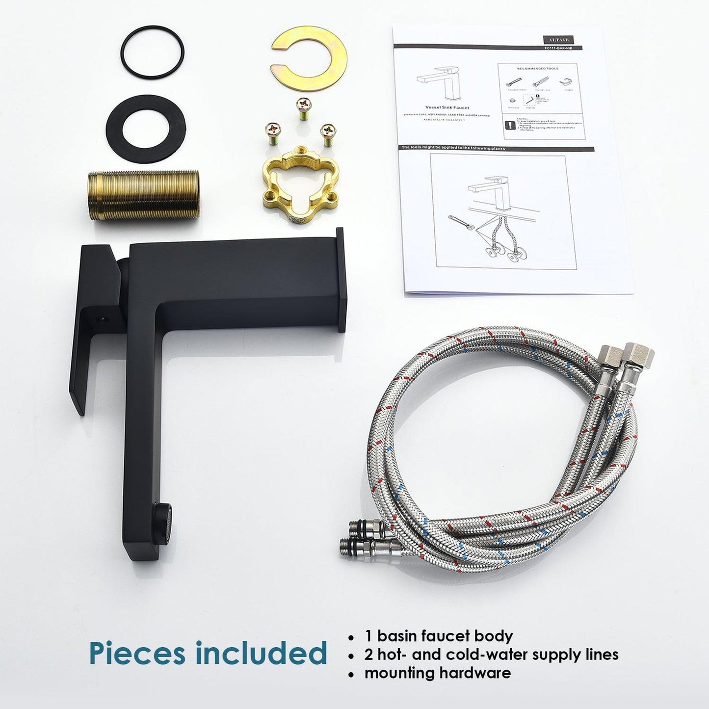 Altair Aalst Matte Black Single Hole Single-Hole Sink Faucet