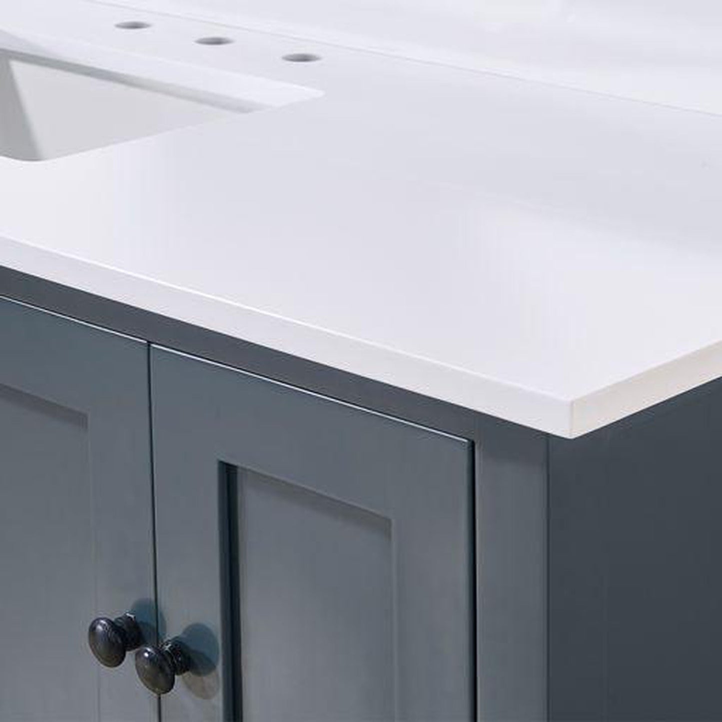 Altair Andalo 61" x 22" Snow White Composite Stone Bathroom Vanity Top With Single White SInk