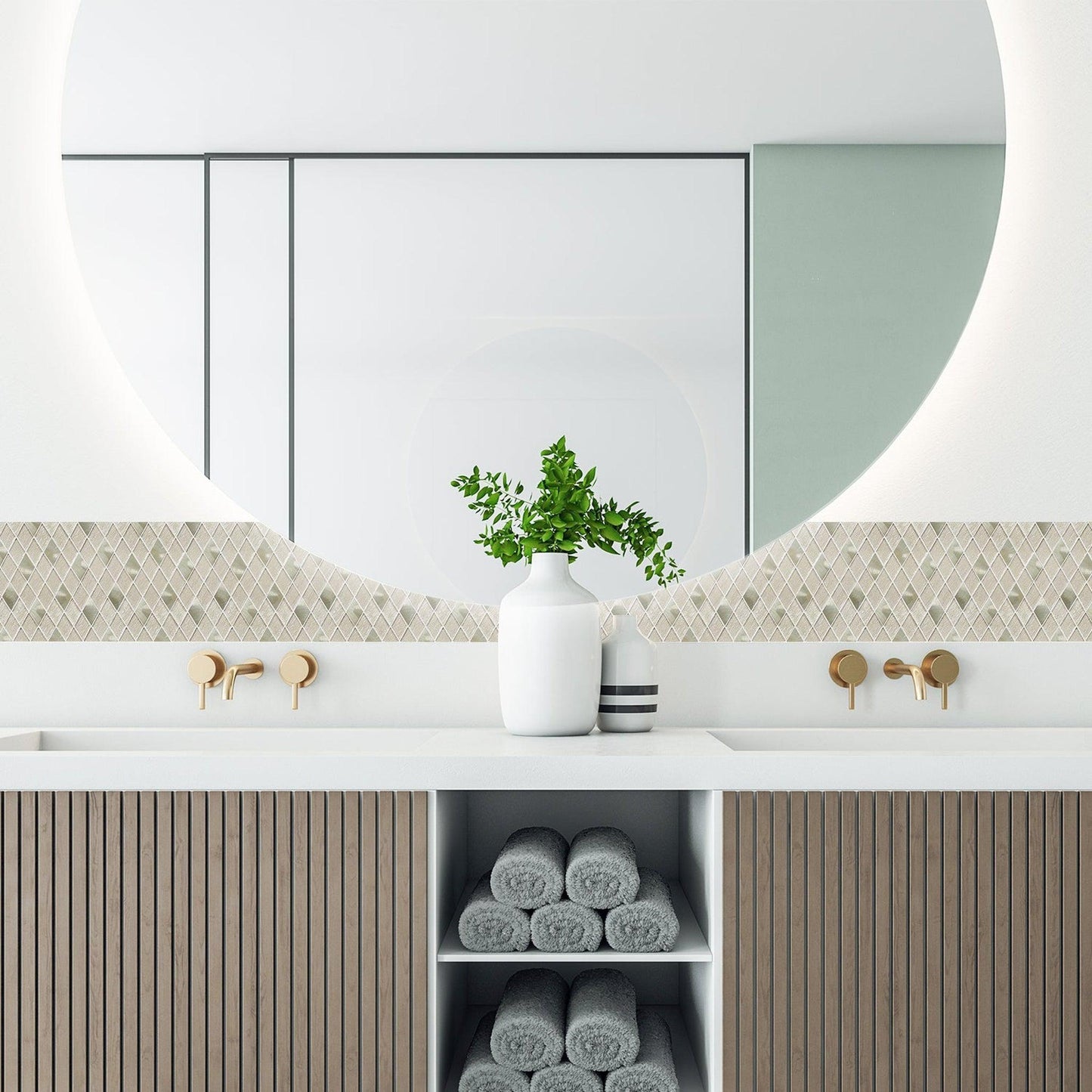 Altair Ballagh 15 pcs. Diamond Champagne Glass Mosaic Wall Tile