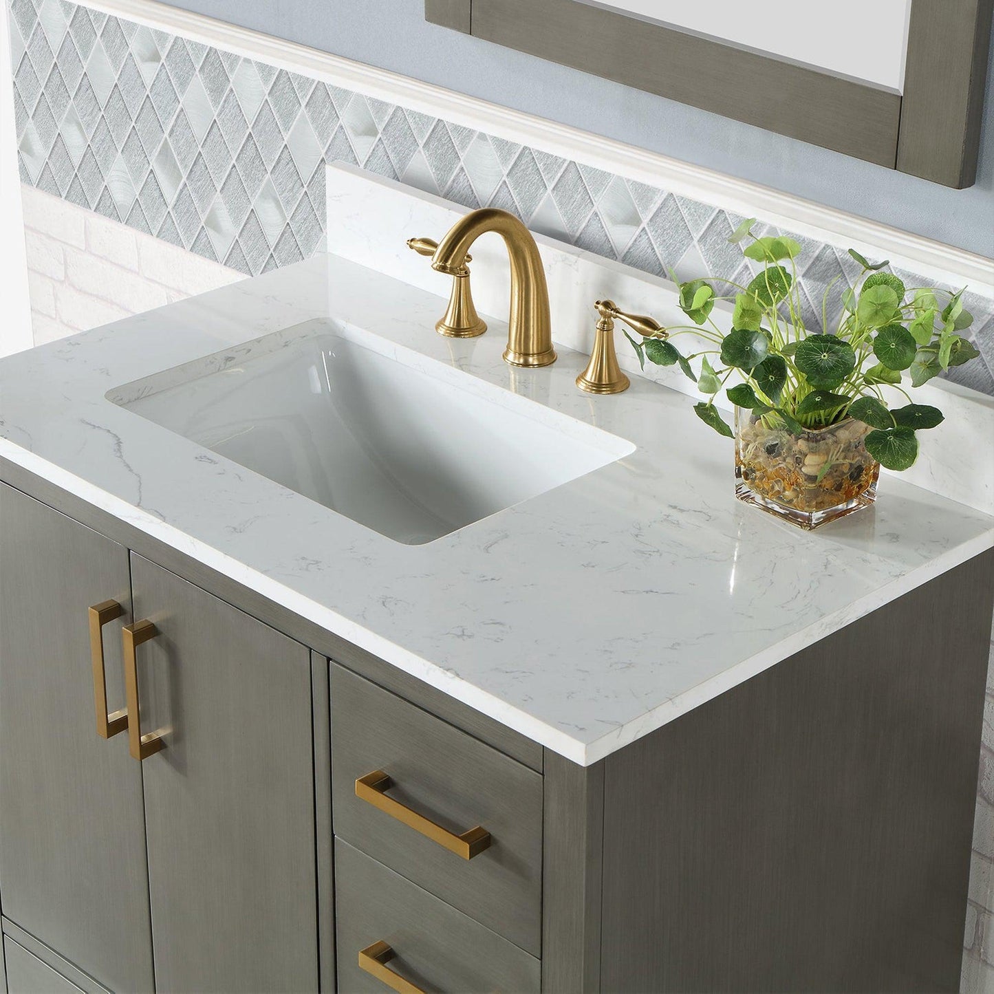 Altair Ballagh 15 pcs. Diamond Silver Gray Glass Mosaic Wall Tile