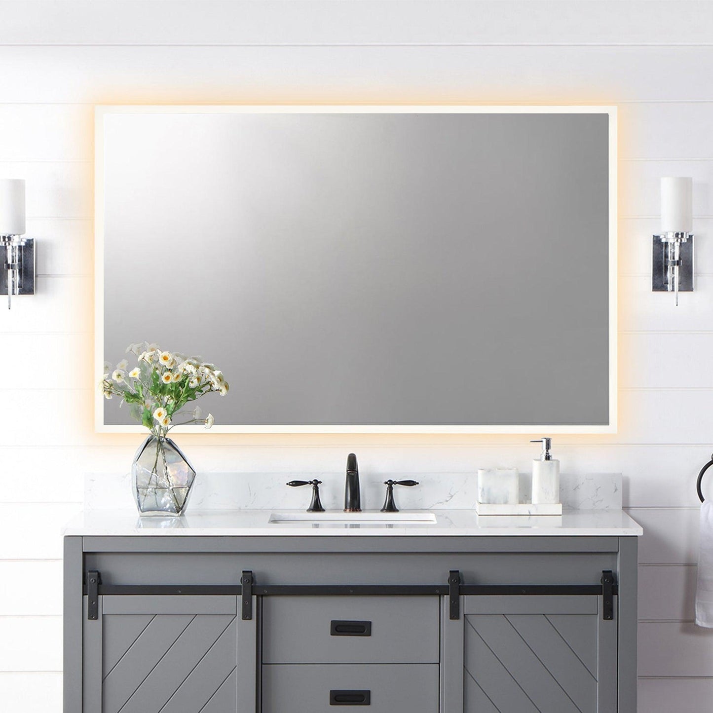 Altair Cassano 48" Rectangle Wall-Mounted LED Mirror