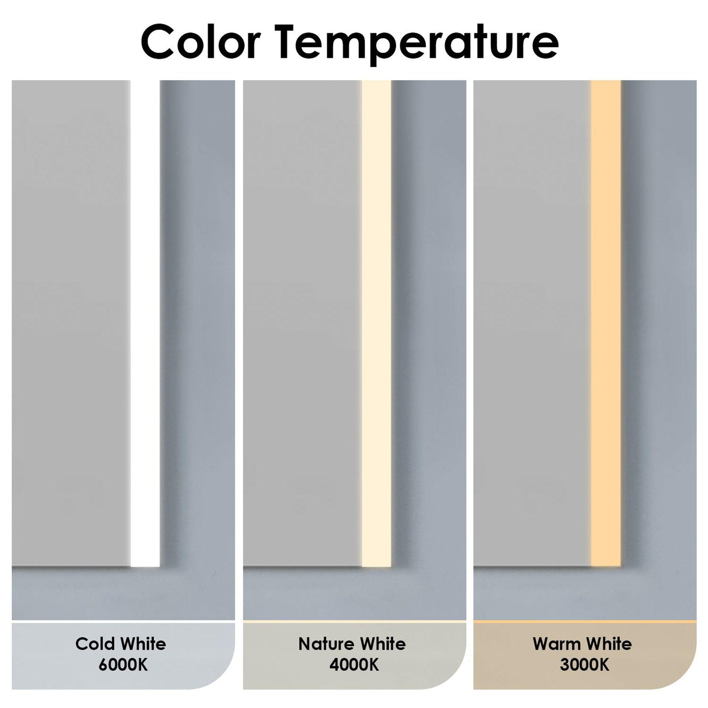 Altair Cosenza 48" Rectangle Acrylic Frame Wall-Mounted LED Mirror