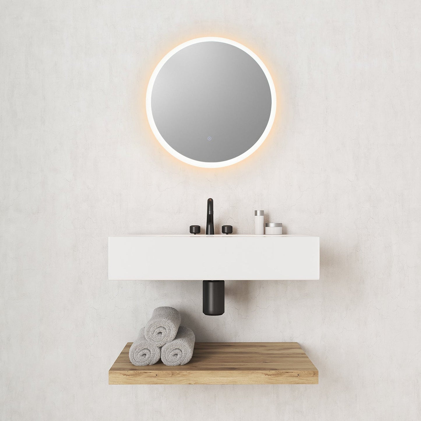 Altair Dimora 24" Round Wall-Mounted LED Mirror