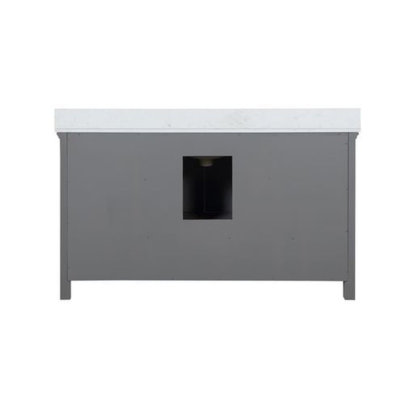 Altair Isla 60" Single Gray Freestanding Bathroom Vanity Set With Aosta White Composite Stone Top, Rectangular Undermount Ceramic Sink, and Overflow