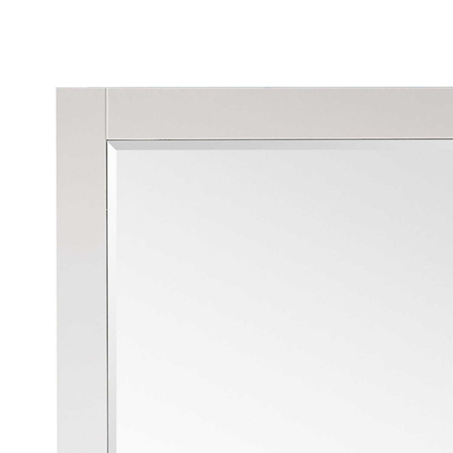Altair Ivy 48" x 36" Rectangle White Wood Framed Wall-Mounted Mirror