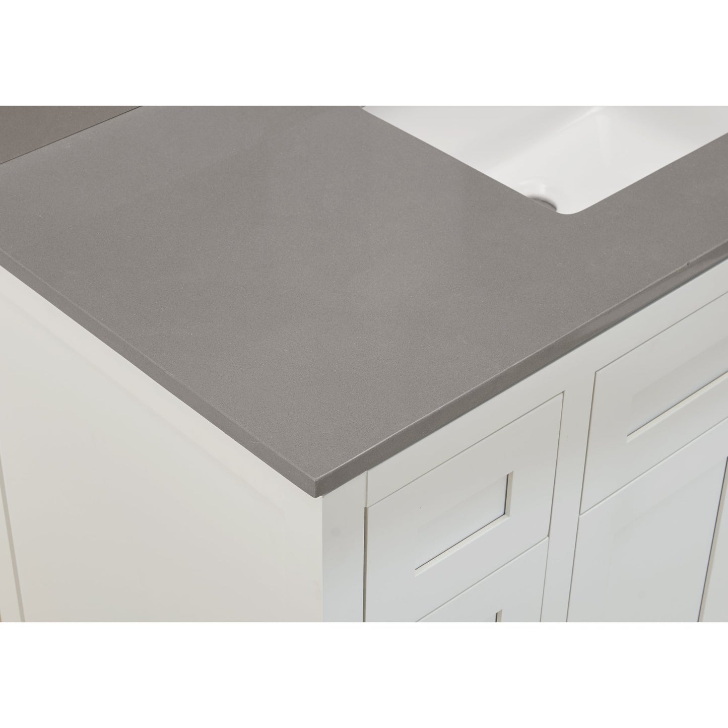 Altair Madrid 49" x 22" Concrete Grey Composite Stone Bathroom Vanity Top With White SInk