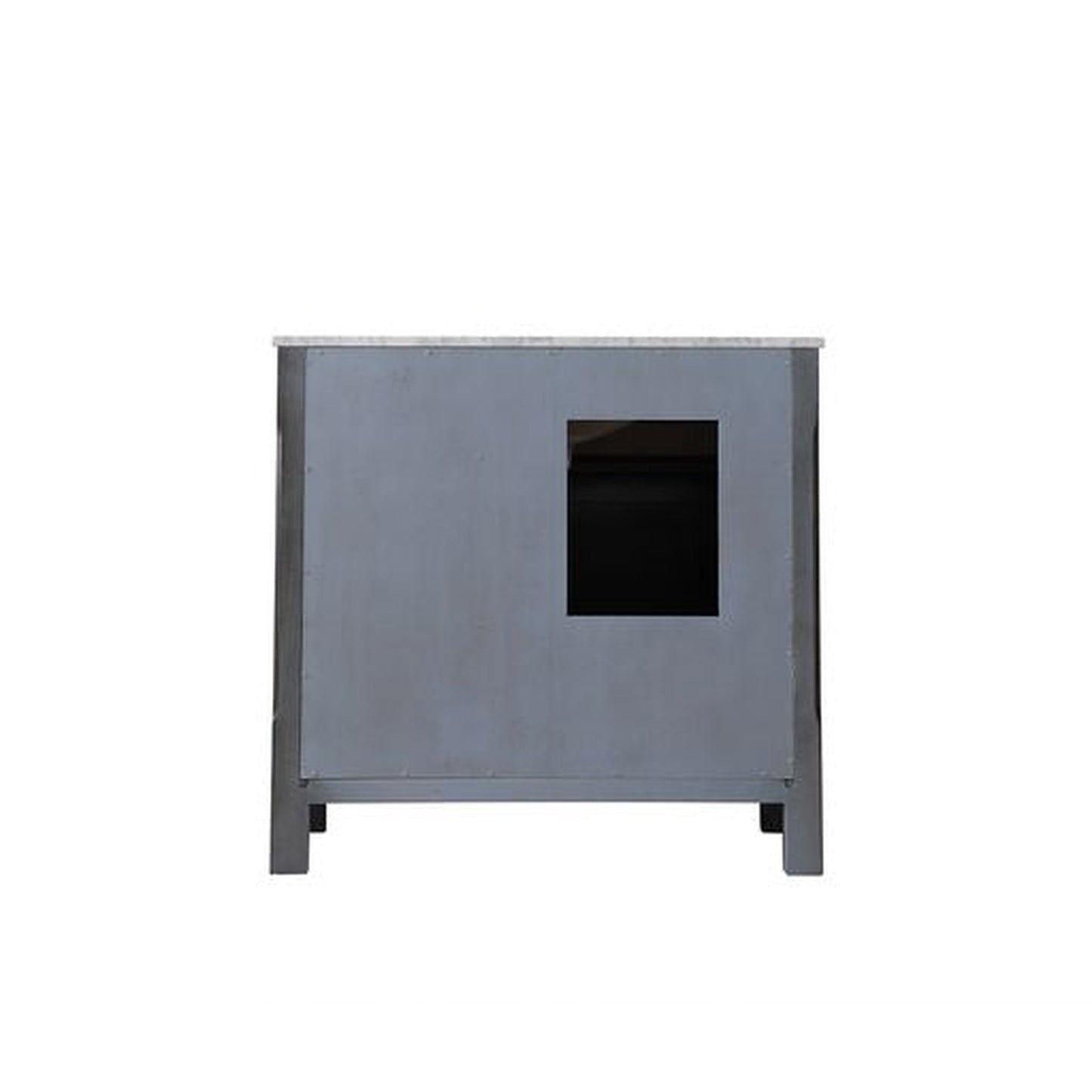 Altair Maribella 36" Single Rust Black Freestanding Bathroom Vanity Set With Natural Carrara White Marble Top, Rectangular Undermount Ceramic Sink, and Overflow