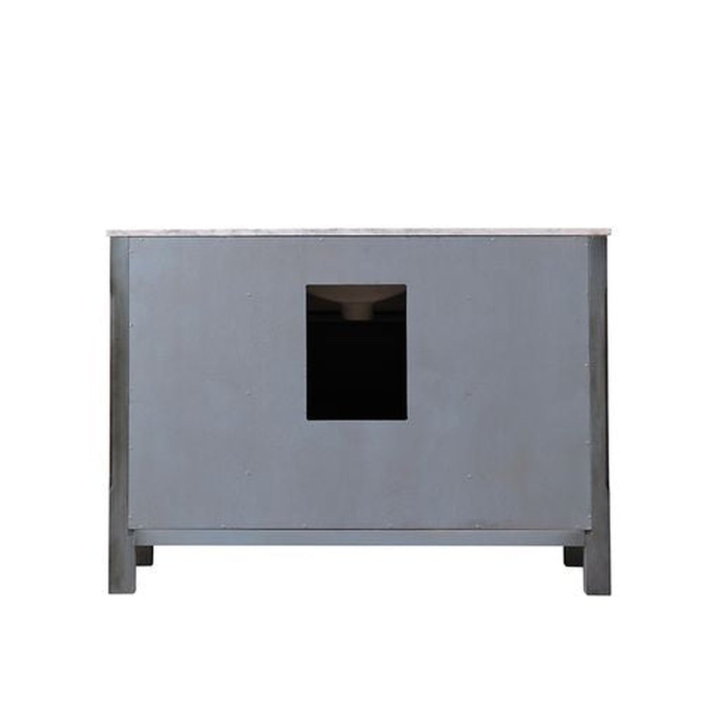 Altair Maribella 48" Single Rust Black Freestanding Bathroom Vanity Set With Natural Carrara White Marble Top, Rectangular Undermount Ceramic Sink, and Overflow