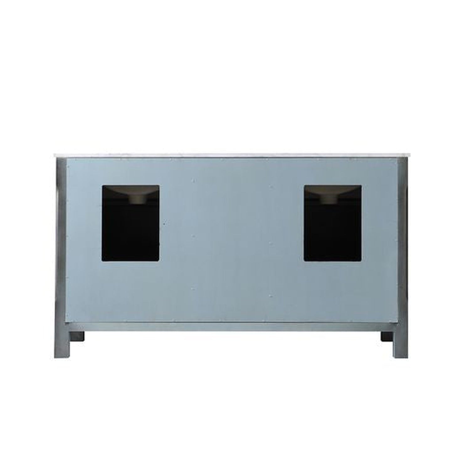 Altair Maribella 60" Double Rust Black Freestanding Bathroom Vanity Set With Natural Carrara White Marble Top, Rectangular Undermount Ceramic Sink, and Overflow