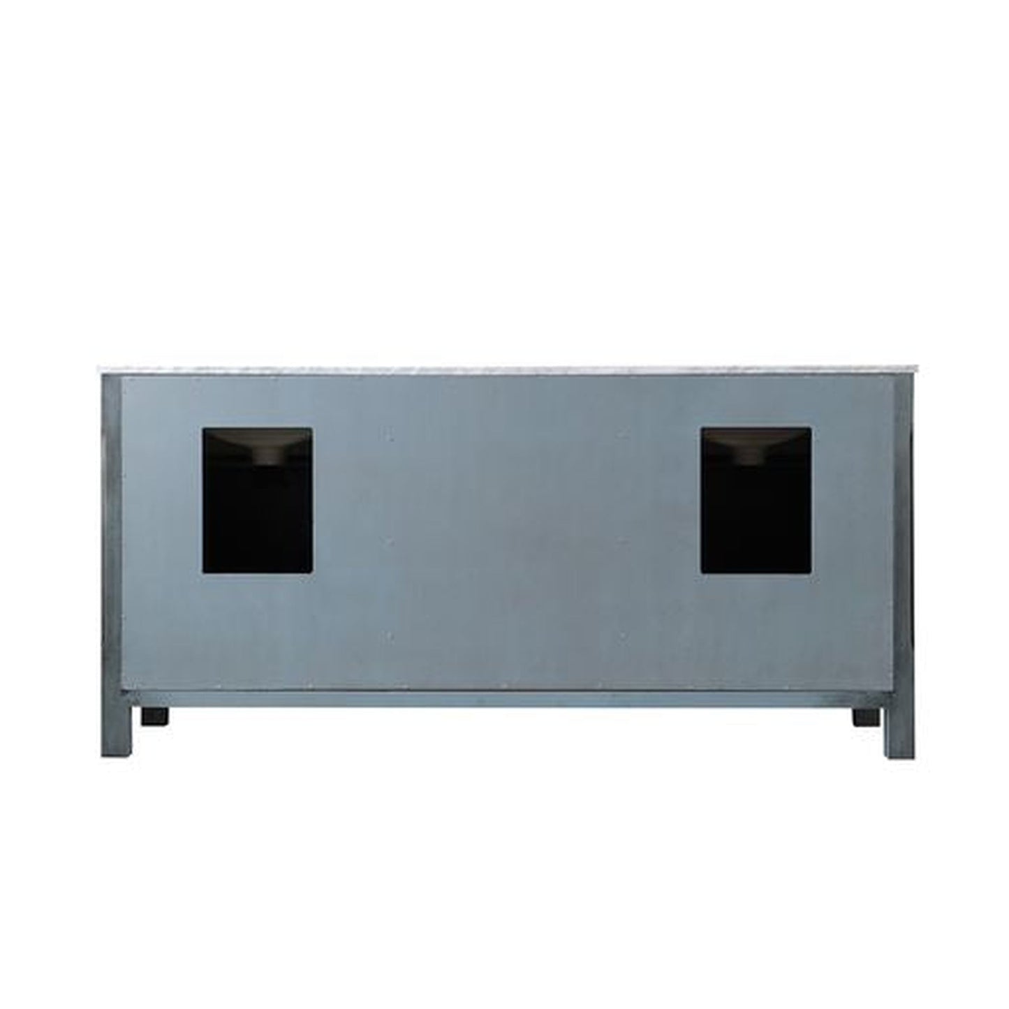 Altair Maribella 72" Double Rust Black Freestanding Bathroom Vanity Set With Natural Carrara White Marble Top, Two Rectangular Undermount Ceramic Sinks, and Overflow