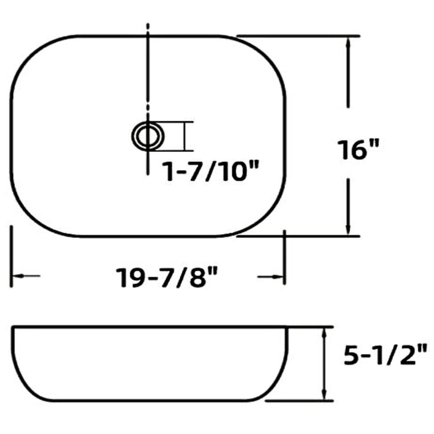 Altair Tahoe 20" Oval White Ceramic Bathroom Vanity Vessel Sink