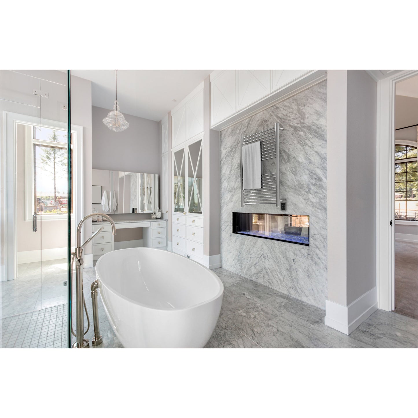 Amba Antus A2836 20-Bar Polished Stainless Steel Hardwired Towel Warmer