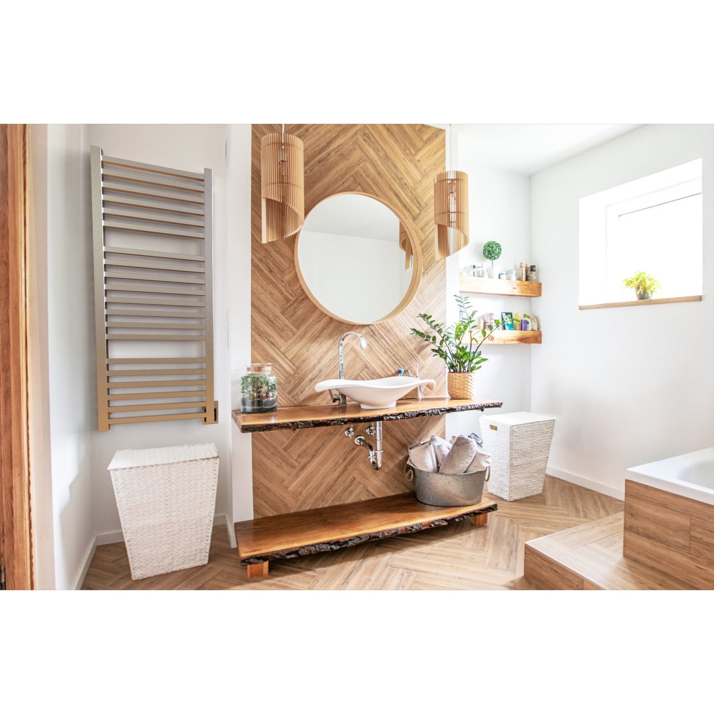 Amba Quadro Q2154 20-Bar Brushed Stainless Steel Hardwired Towel Warmer