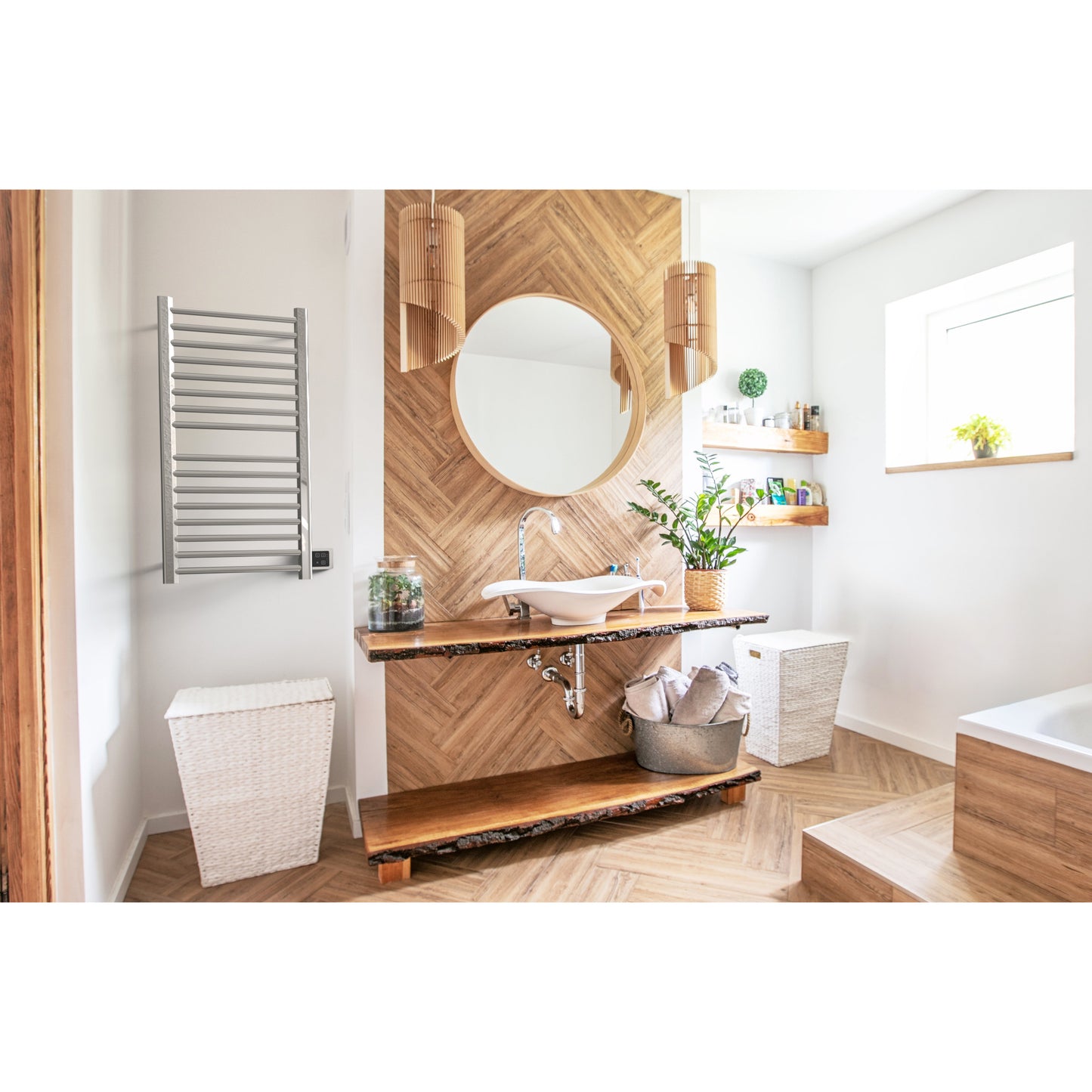 Amba Sirio S2142 16-Bar Polished Stainless Steel Hardwired Towel Warmer