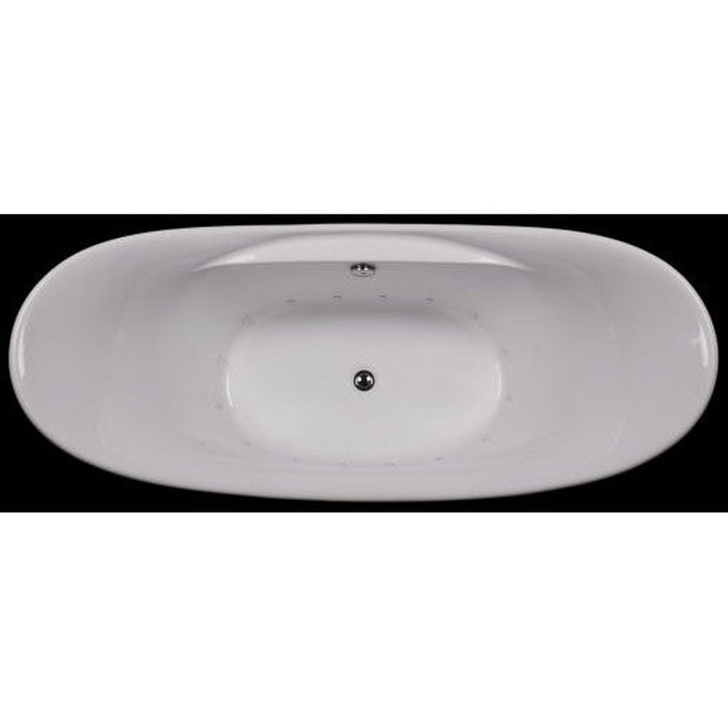 American Acrylic 67.75" x 29.125" White Slipper Style Freestanding With 16-Jet Air Massage System Bathtub