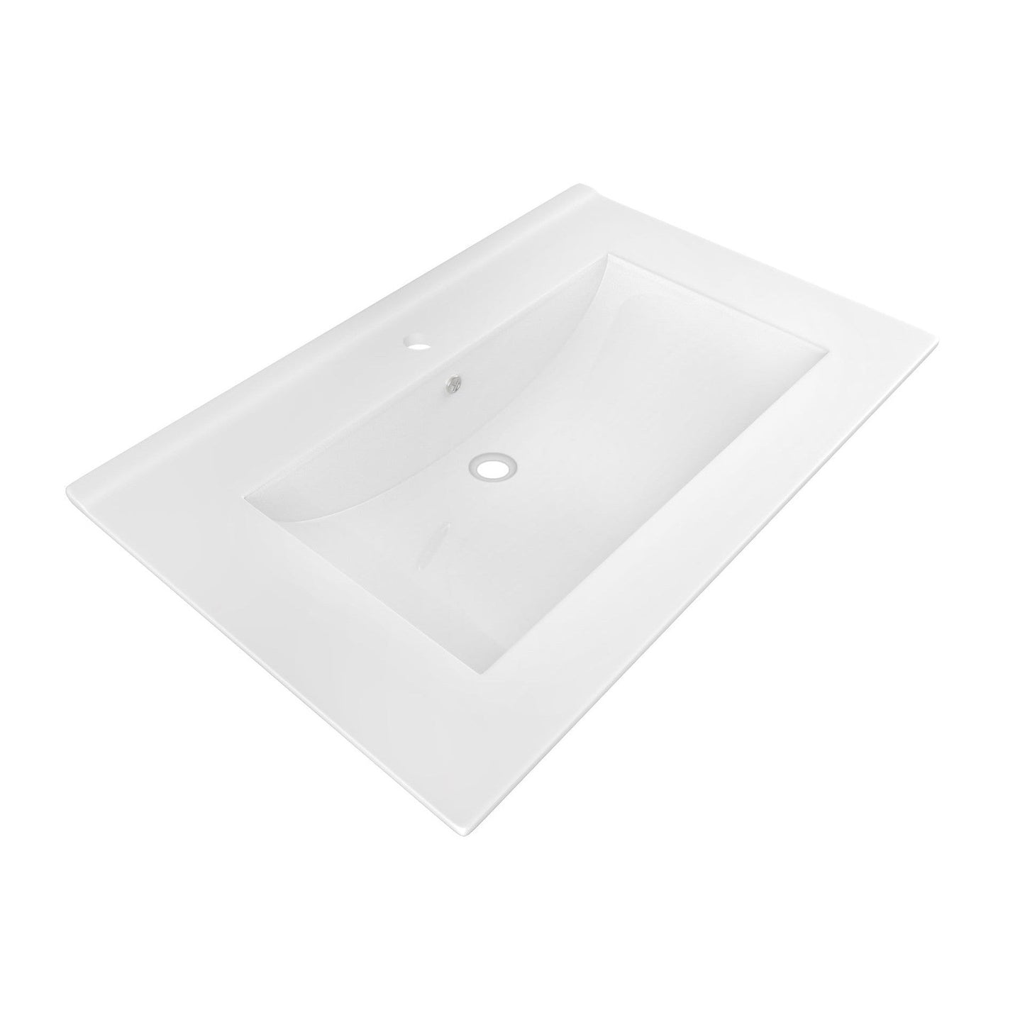American Imaginations AI-11039 24" White Rectangular Drop In Transitional Ceramic Top