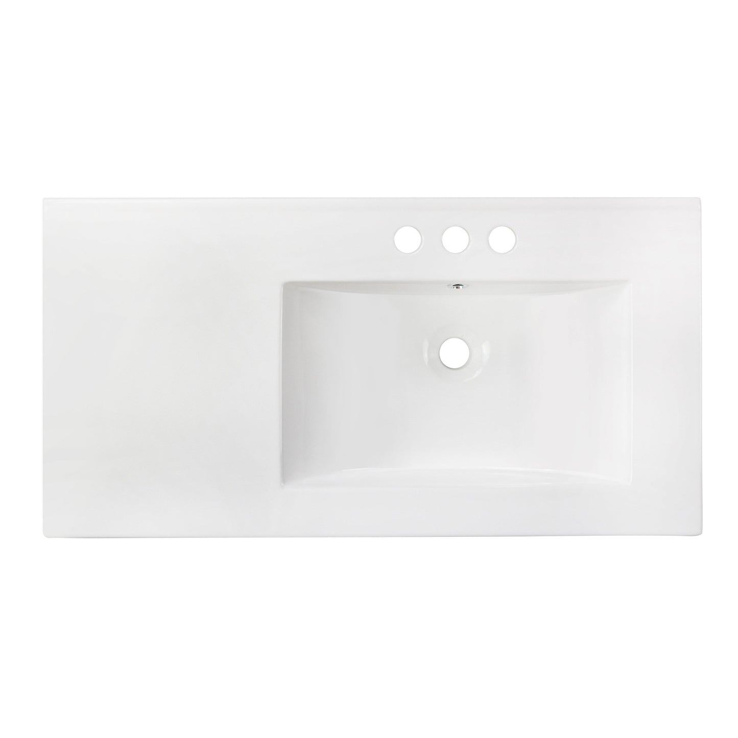 American Imaginations AI-1314 36" White Rectangular Drop In Transitional Ceramic Top