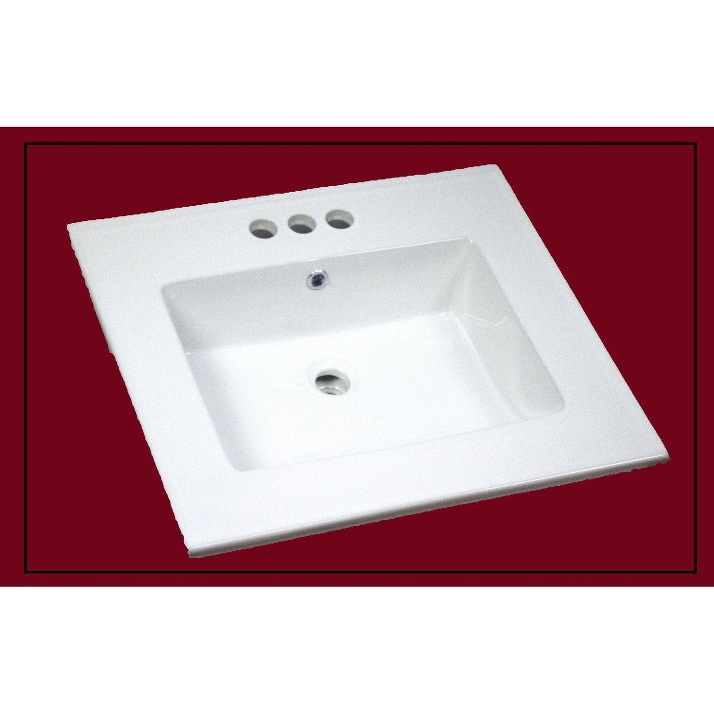 American Imaginations AI-1745 25" White Rectangular Drop In Transitional Ceramic Top