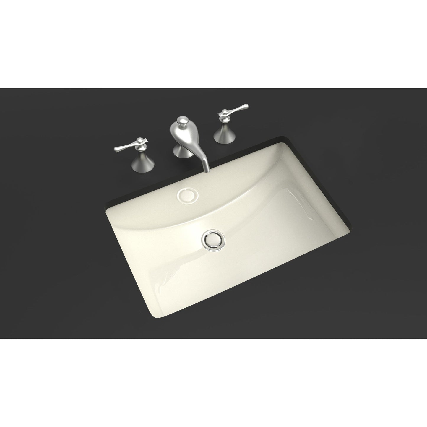 American Imaginations AI-23070 21" Biscuit Rectangular Ceramic Undermount Bathroom Sink Set