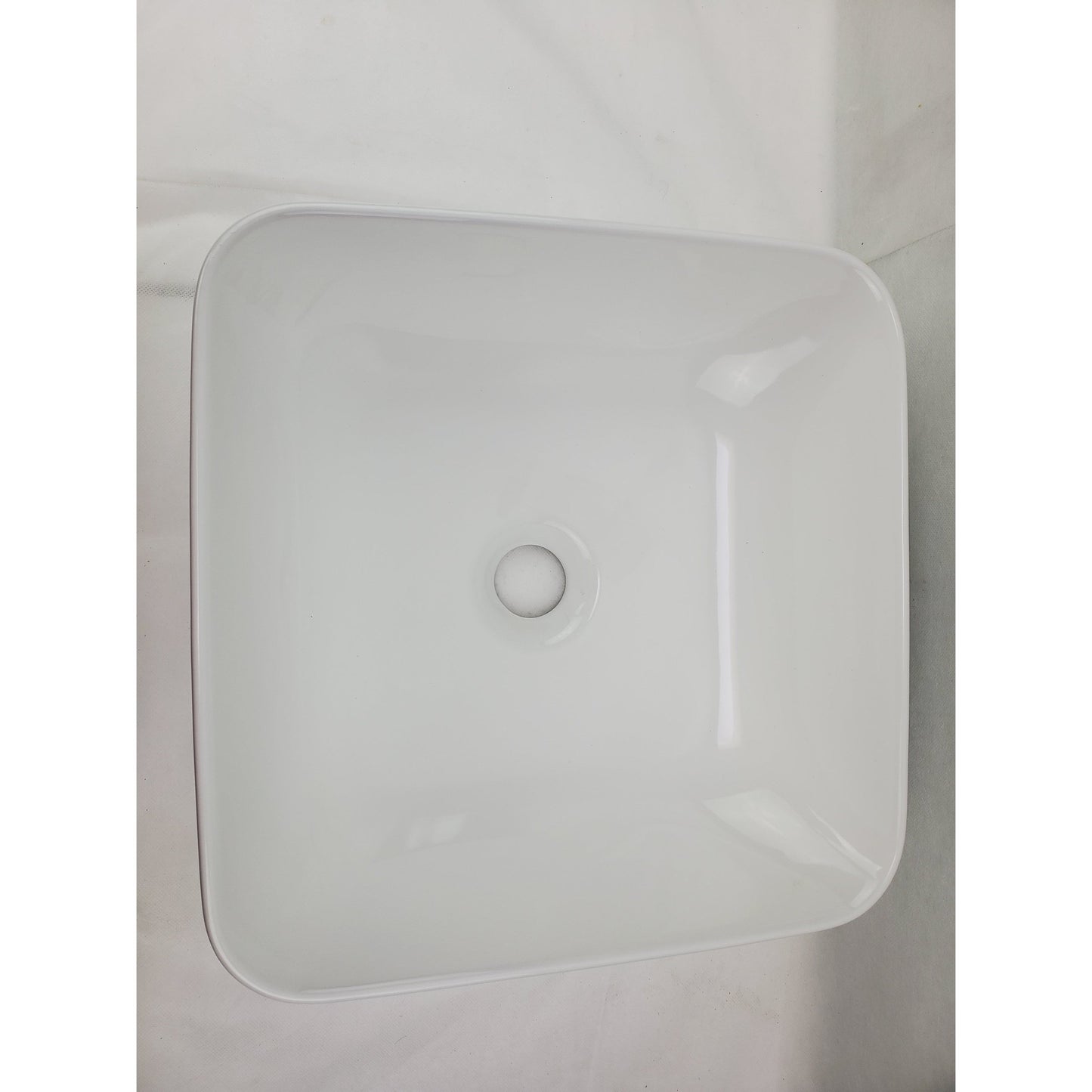 American Imaginations AI-27792 14" Square Enamel Glaze White Ceramic Transitional