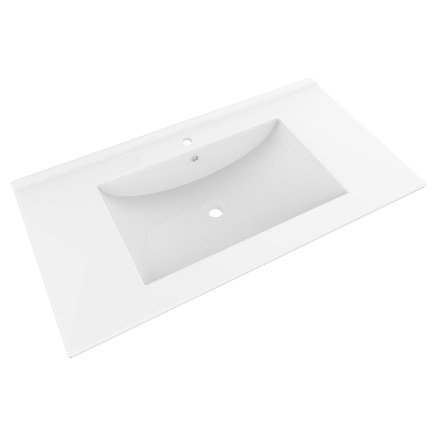 American Imaginations AI-280 32" White Rectangular Drop In Modern Ceramic Top