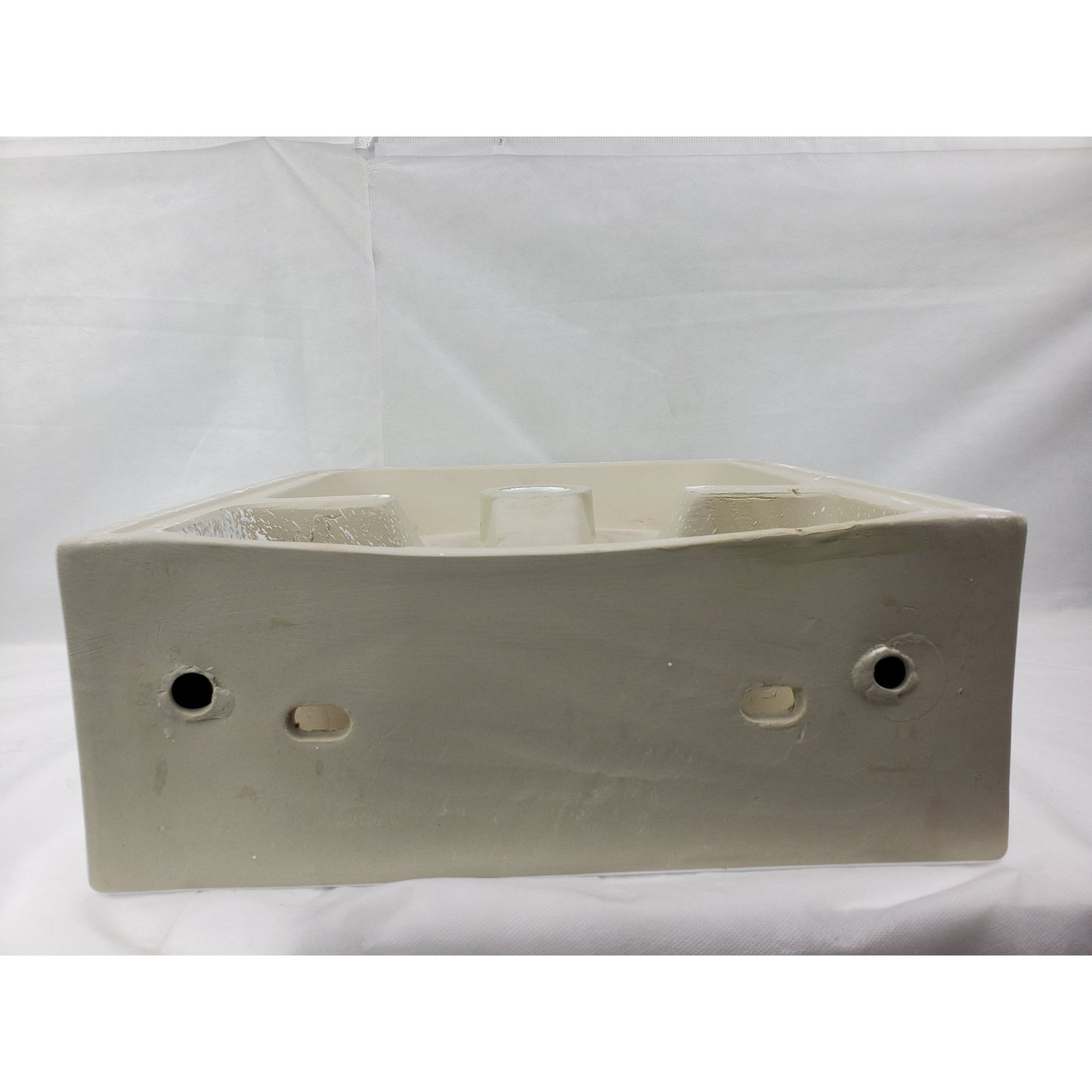 American Imaginations AI-28142 Rectangle White Ceramic Bathroom Vessel Sink with Enamel Glaze Finish