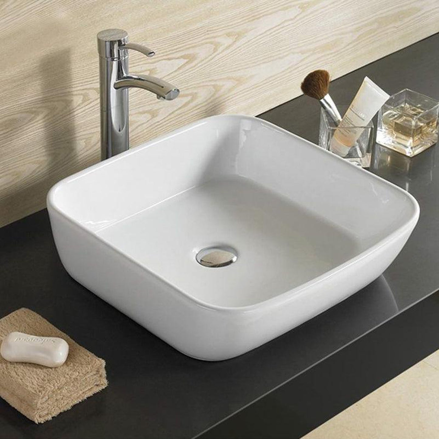 American Imaginations AI-28253 18" Rectangle Enamel Glaze White Ceramic Transitional