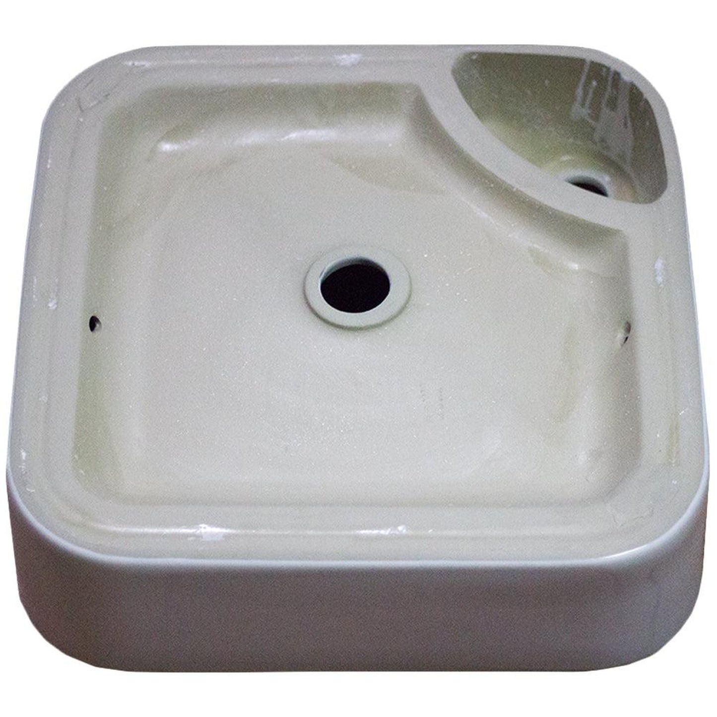 American Imaginations AI-28677 17" Square Enamel Glaze White Ceramic Transitional