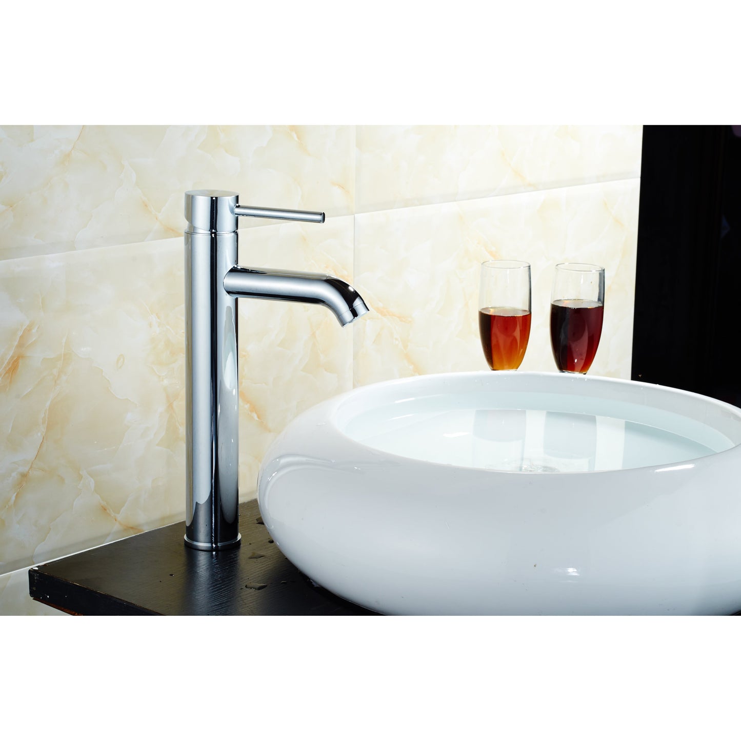 American Imaginations AI-30827 12" White Rectangular Above Counter Traditional Bathroom Vessel Sink Set