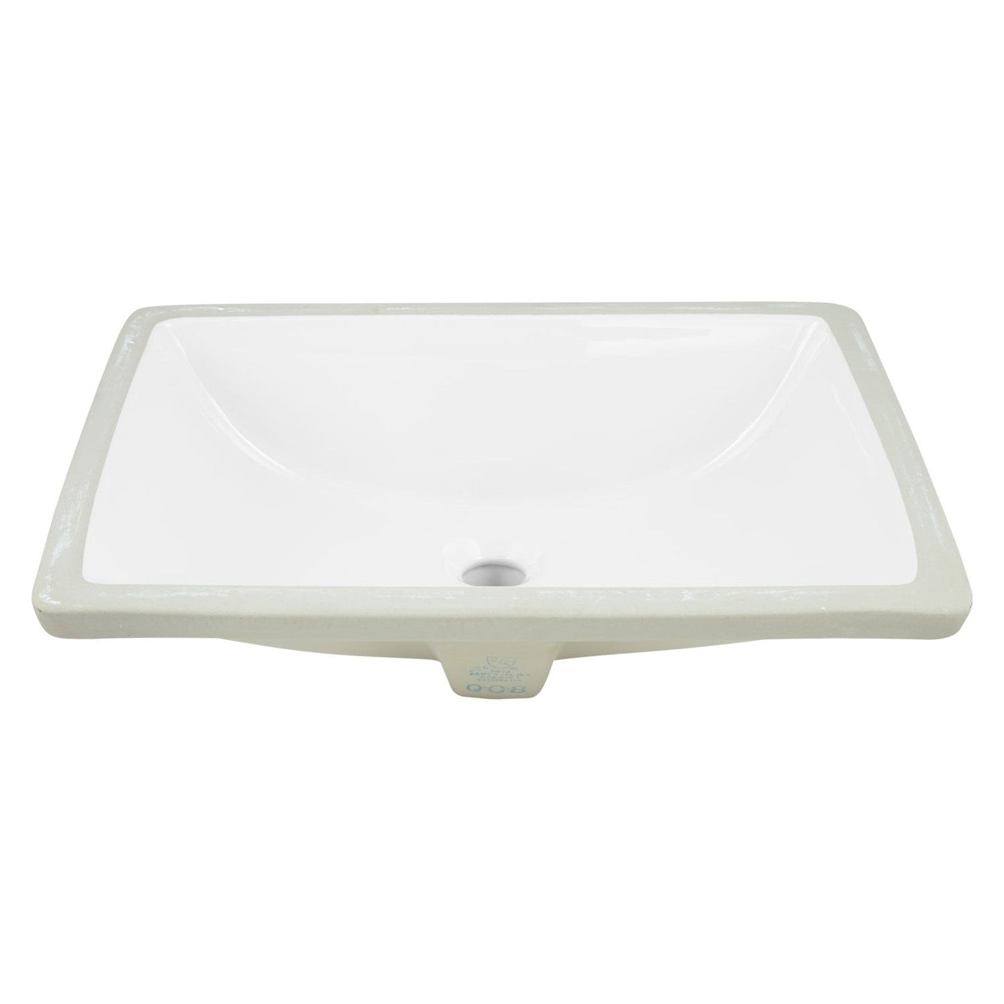 American Imaginations AI-324 18" White Rectangle Ceramic Transitional Bathroom Undermount Sink
