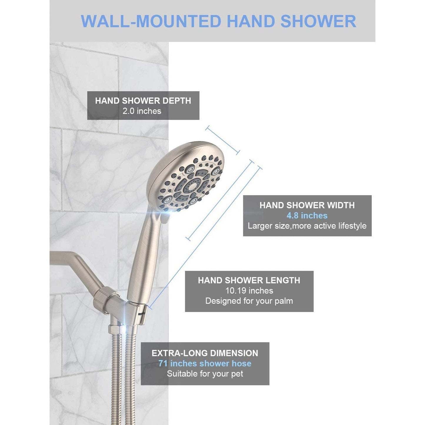 American Imaginations AI-34368 6" Brushed Nickel Round Stainless Steel Modern Shower Head