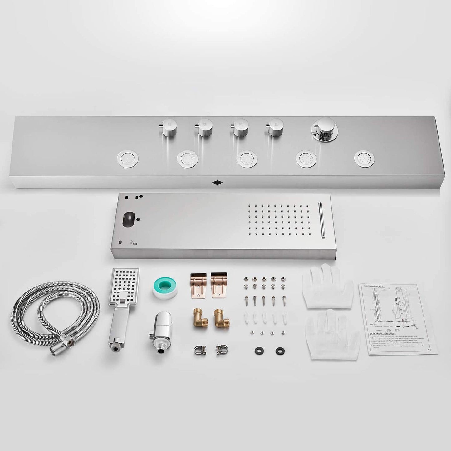 American Imaginations AI-34370 8" Brushed Stainless Steel Rectangle Stainless Steel Modern Shower Panel