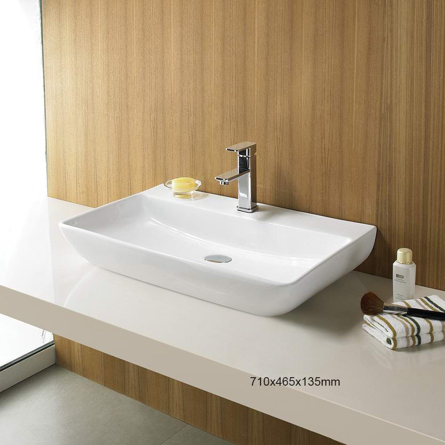 American Imaginations AI-36062 28" Rectangle Enamel Glaze White Ceramic Transitional