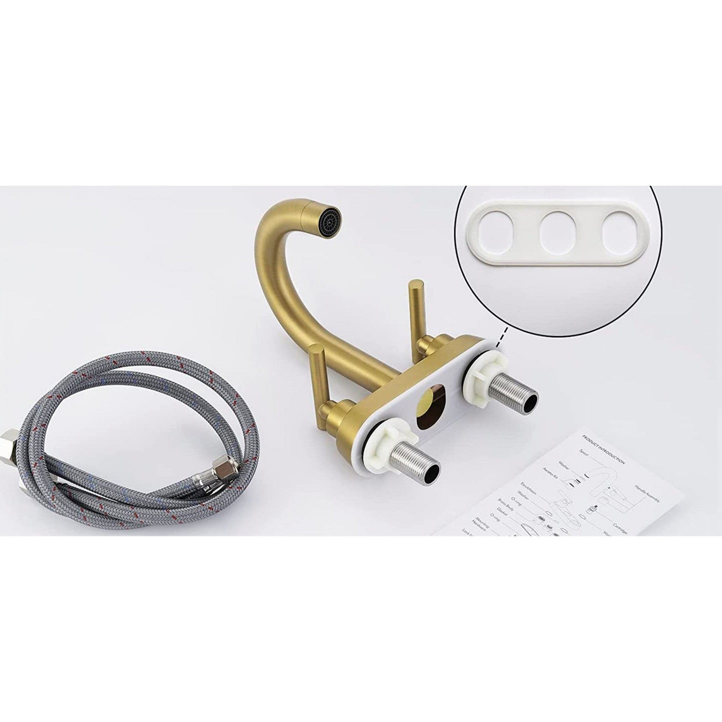 American Imaginations AI-36082 Rectangle Brushed Brass Lead Free Brass Bathroom Sink Faucet with Brass Finish