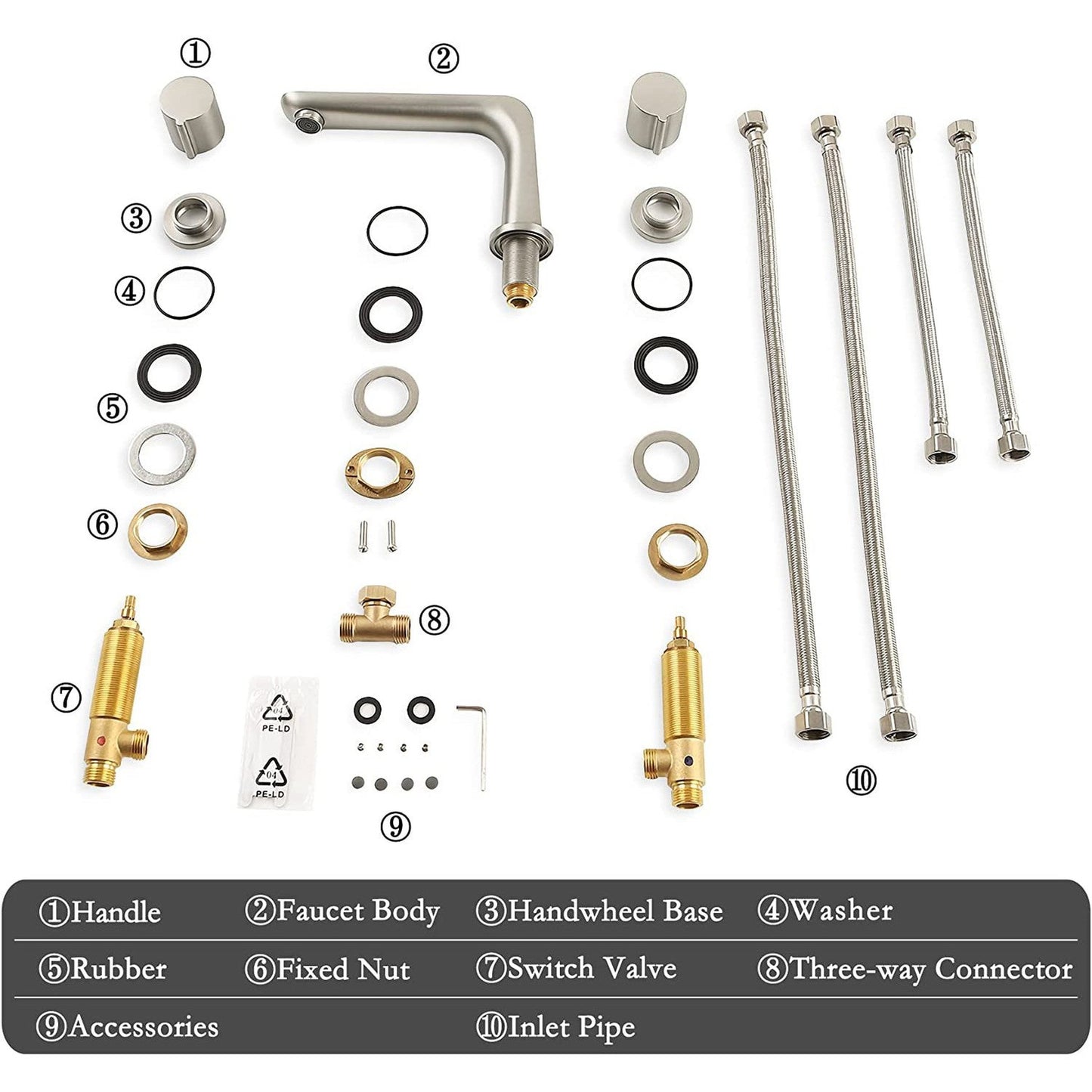 American Imaginations AI-36111 Unique Brushed Nickel Brass Bathroom Sink Faucet with Brushed Nickel Finish