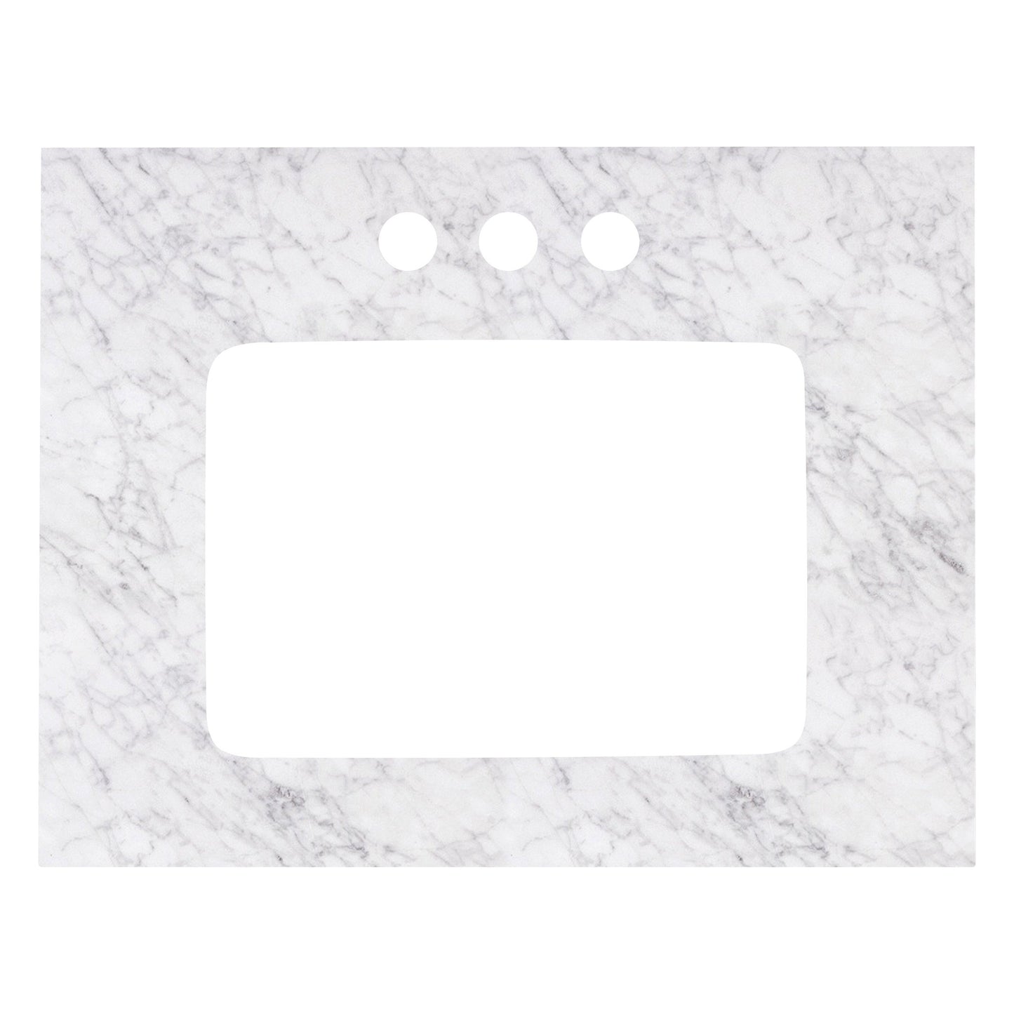 American Imaginations AI-672 24" Bianca Carara Rectangular Countertop Transitional Stone Top