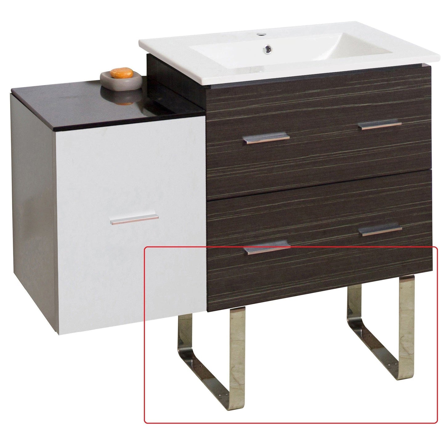 American Imaginations AI-8372 24" Dawn Grey Rectangular Floor Mount Modern Vanity Set