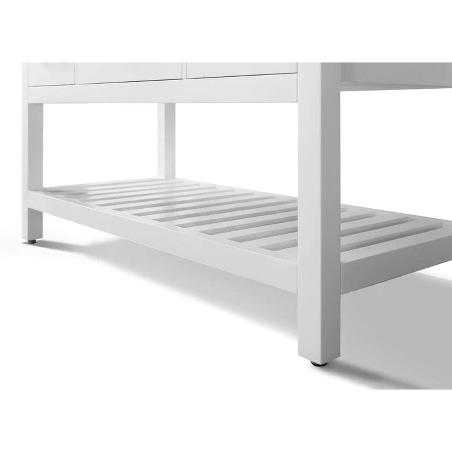 Ancerre Designs Elizabeth 36" 4-Drawers 1-Shelf White Bathroom Vanity With Italian Carrara White Marble Vanity Top, Single Undermount Ceramic Sink, 4" Solid Wood Backsplash and Brushed Nickel Finish Hardware