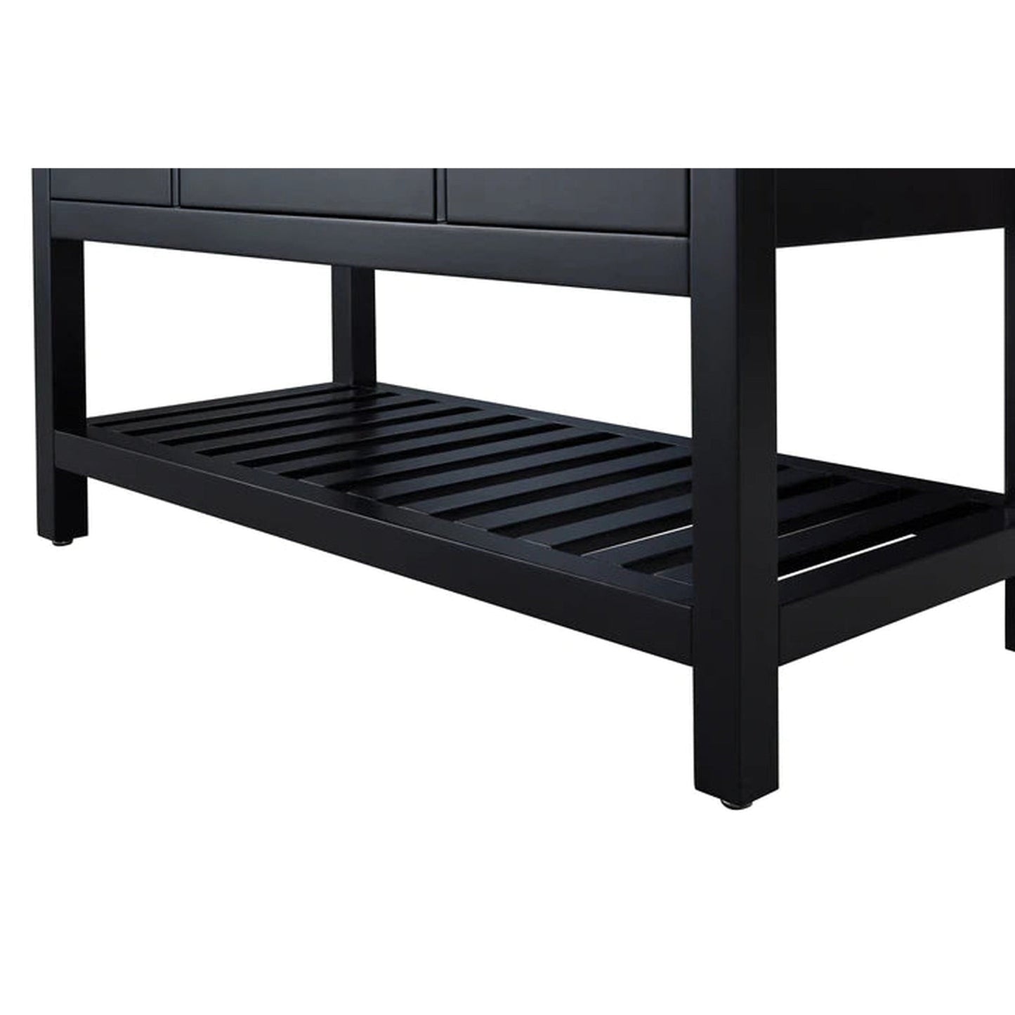 Ancerre Designs Elizabeth 36" 4-Drawers 1-Shelve Black Onyx Bathroom Vanity With Italian Carrara White Marble Vanity Top, Single Undermount Ceramic Sink and 4" Solid Wood Backsplash